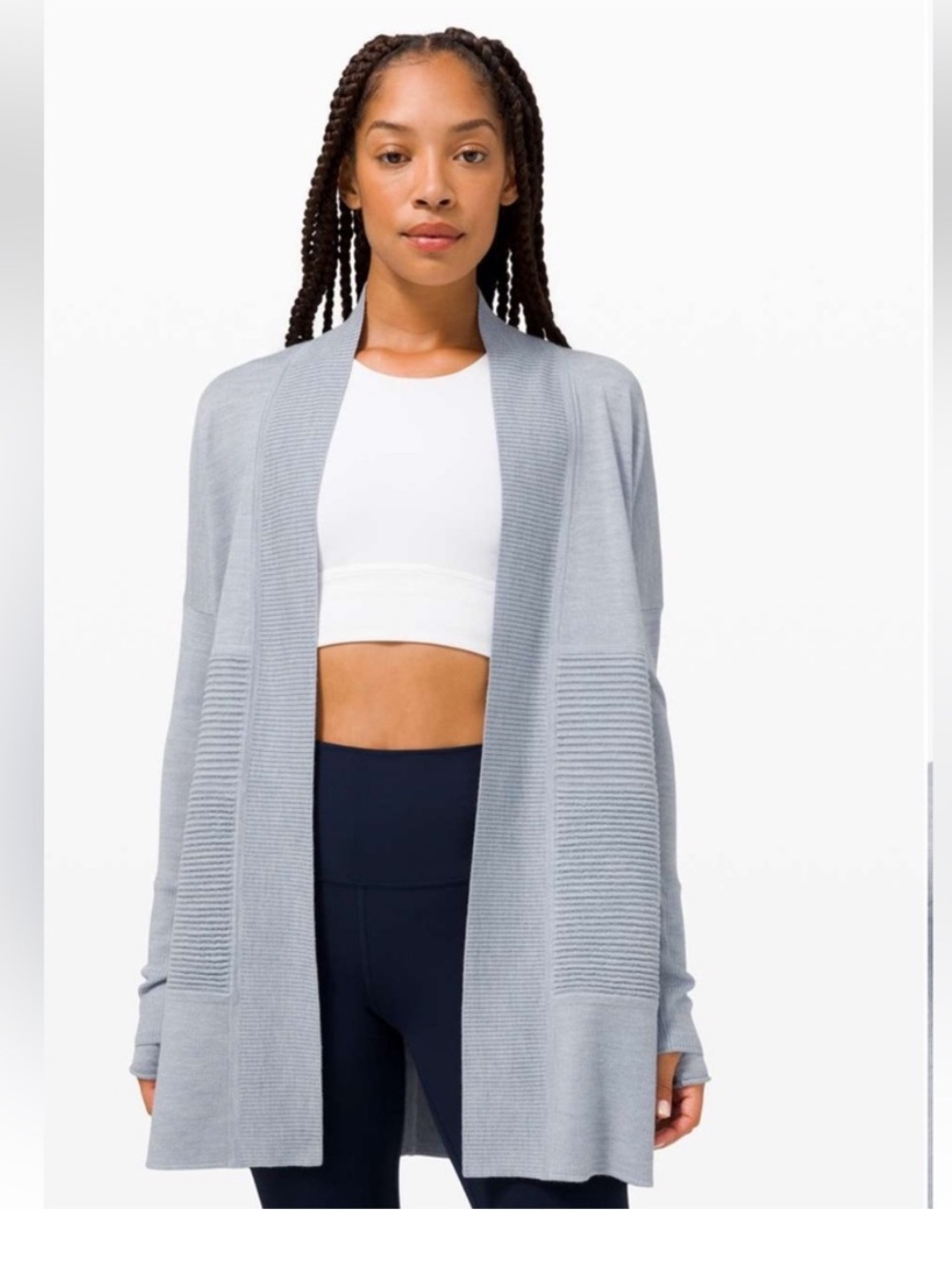 Lululemon Athletica Sit in Lotus Wrap in Light Blue Heather-Size 8